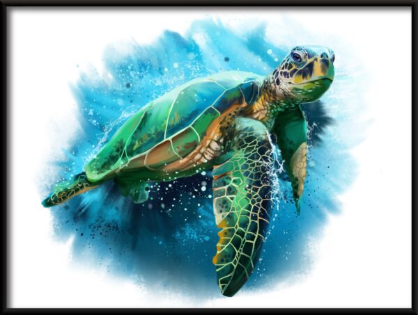 Tortue dans l'eau Poster – Image 2