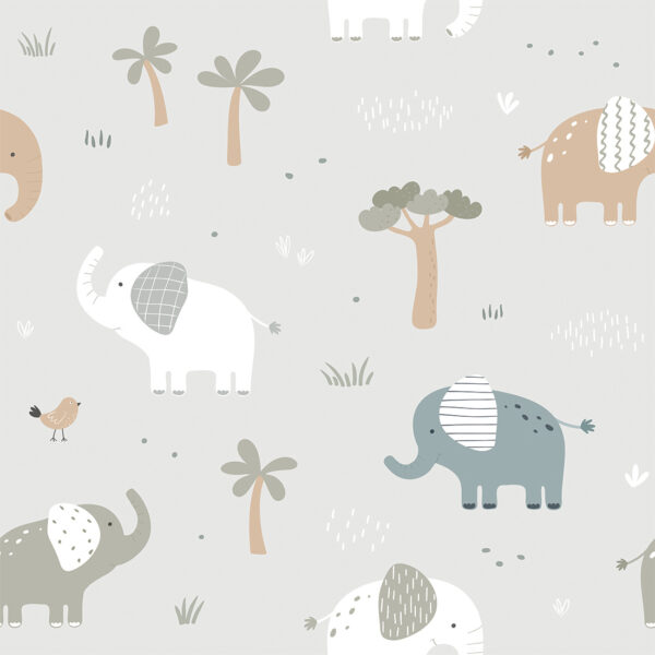 Papier peint Éléphants heureux