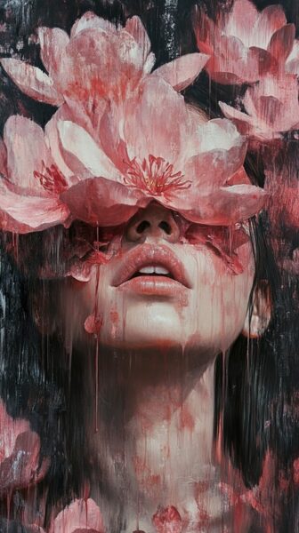 Papier peint Femme en fleurs