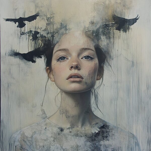 Papier peint Fille pensive