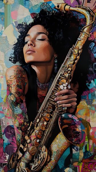 Papier peint Saxophoniste