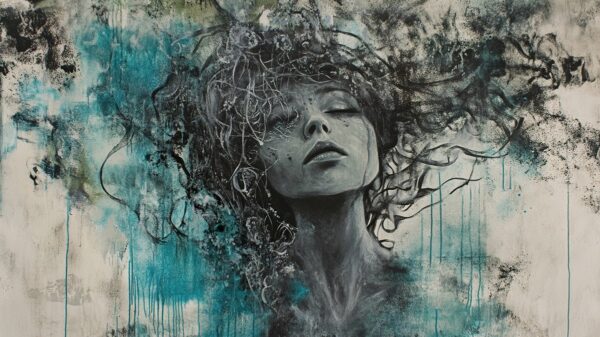 Papier peint La fille peinte