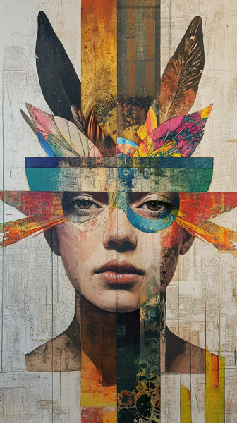 Papier peint Femme portant une coiffe indienne