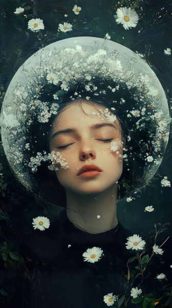 Papier peint Dormir sur la lune
