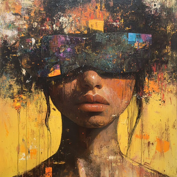 Papier peint Fille avec des lunettes colorées