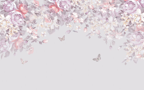 Papier peint Fleurs roses