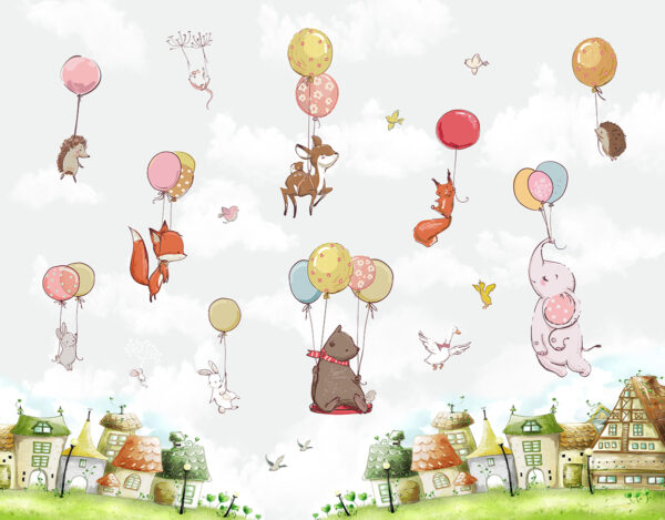 Papier peint Animaux avec des ballons