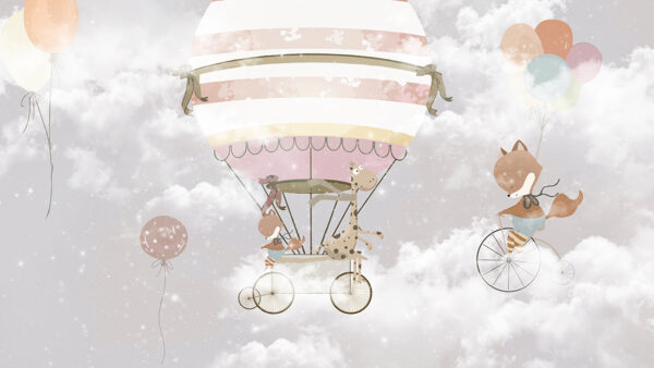 Papier peint Le ballon part en voyage