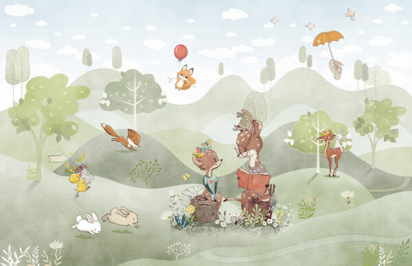 Papier peint Lapin en train de lire