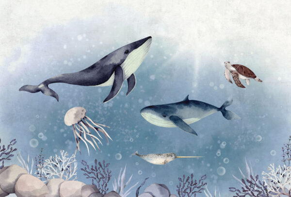 Papier peint Baleine dans l'océan