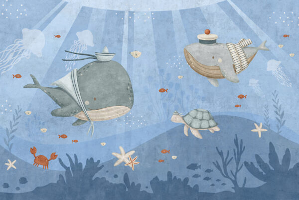 Papier peint Baleines Marins