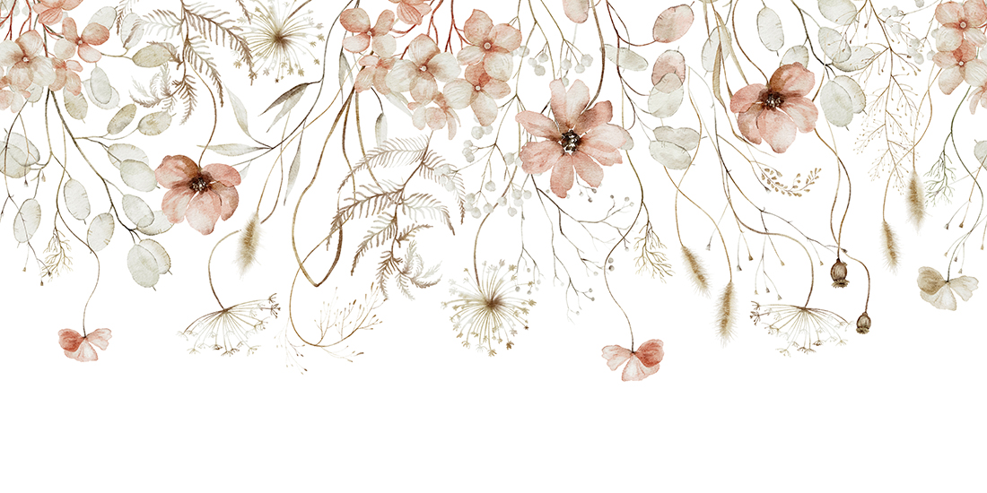 Papier peint Fleurs romantiques
