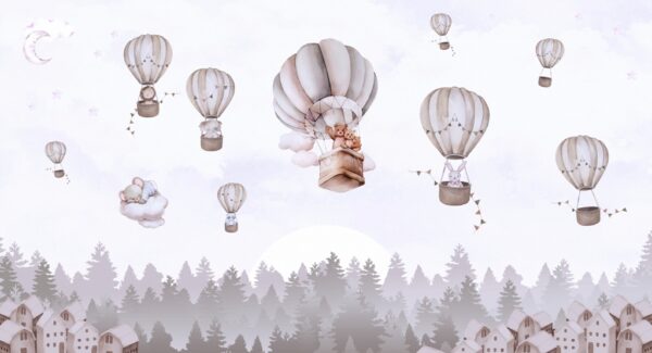 Papier peint Ballons au-dessus de la forêt