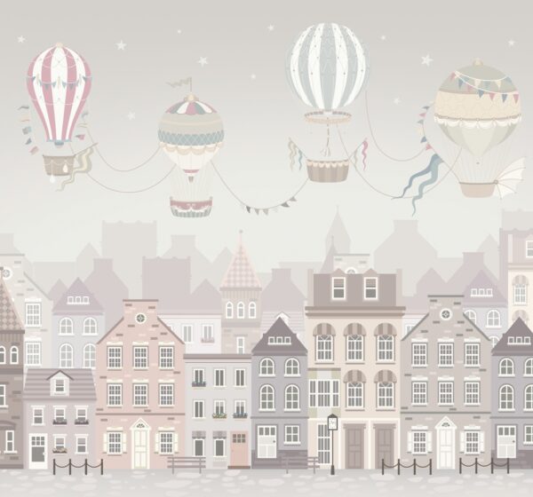 Papier peint Des ballons au-dessus de la ville