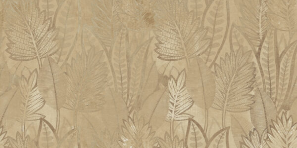 Papier peint Feuilles tropicales beiges