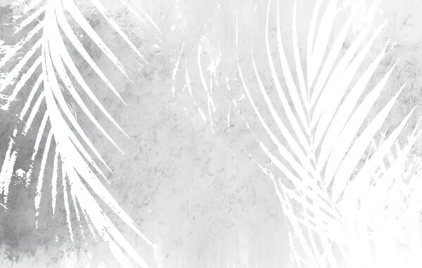 Papier peint Négatif blanc des feuilles