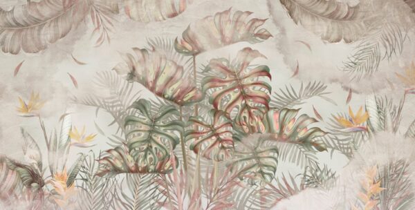 Papier peint Bouquet de feuilles de Monstera