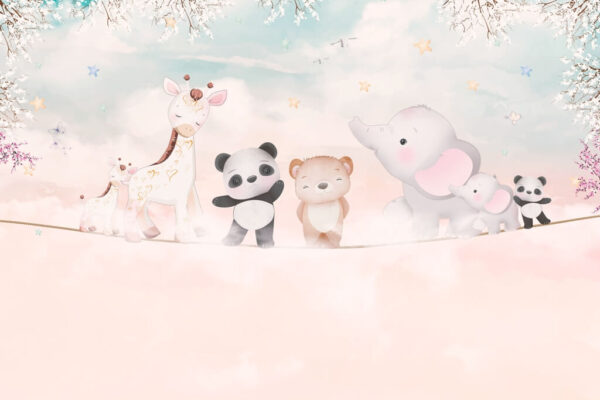 Papier peint Quatre petits animaux