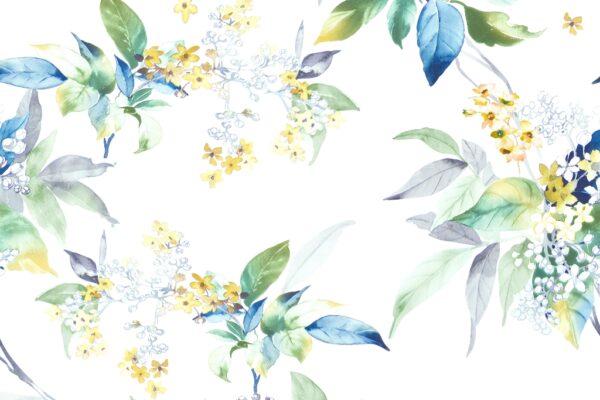 Papier peint Fleurs délicates en blanc