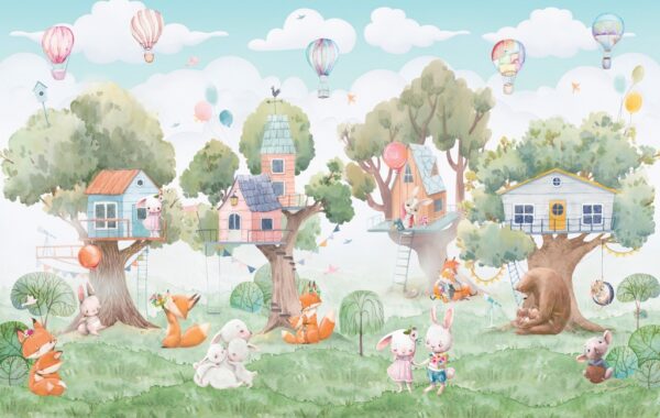 Papier peint Cabanes dans les arbres