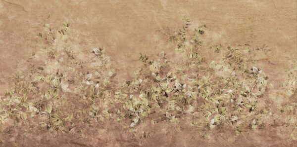 Papier peint Petites feuilles aux tons bruns chauds