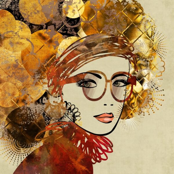 Papier peint Fille avec de grosses lunettes