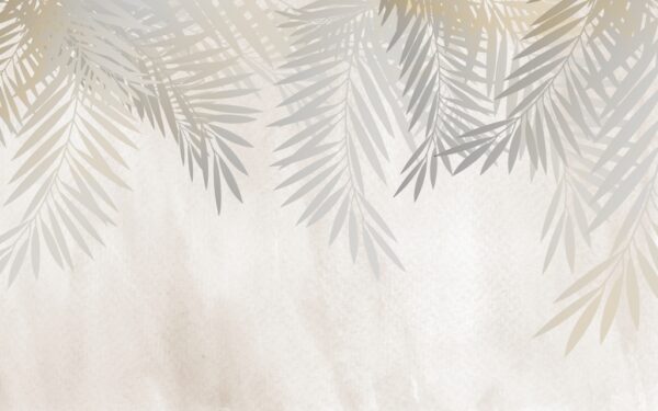 Papier peint Branches de palmier derrière le brouillard