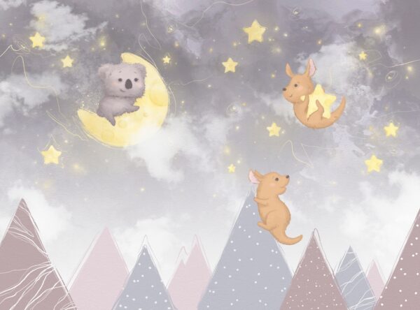 Papier peint Montagnes la nuit pour les enfants