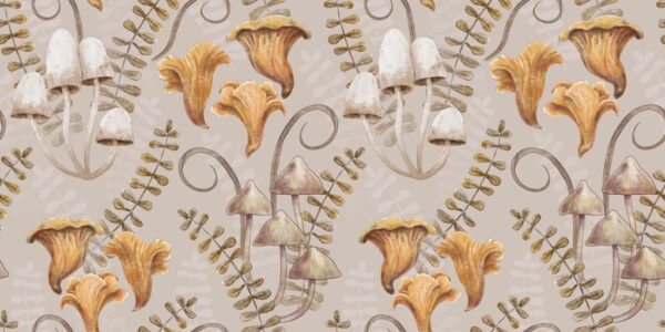 Papier peint Champignons sur le mur