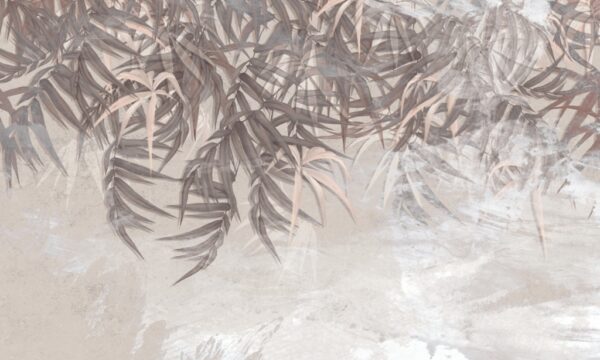 Papier peint Feuilles tropicales monochromes