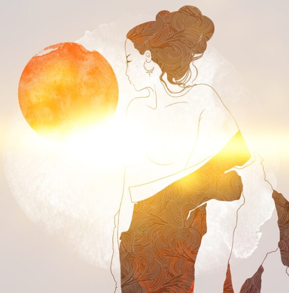 Papier peint Femme au soleil