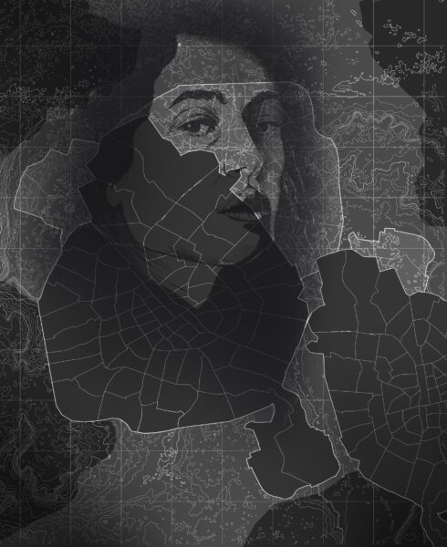 Papier peint Femme en gris