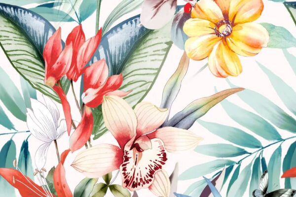 Papier peint Fleurs colorées
