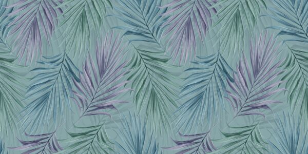 Papier peint Feuilles de palmier colorées