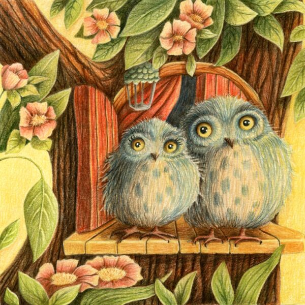 Papier peint Dessin coloré d'oiseaux