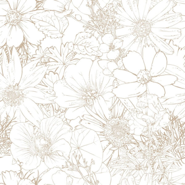 Papier peint Contours de fleurs