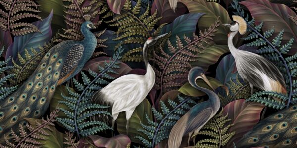 Papier peint Oiseaux royaux