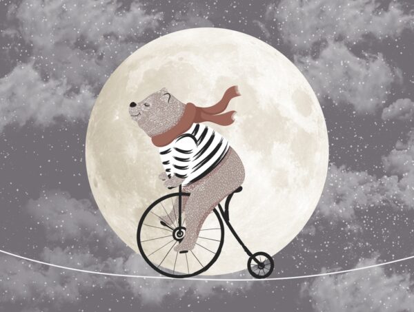 Papier peint Ours lunaire sur une corde