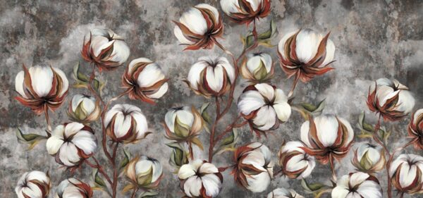Papier peint Fleurs de coton