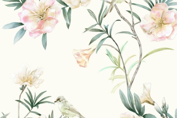 Papier peint Fleurs sur fond clair