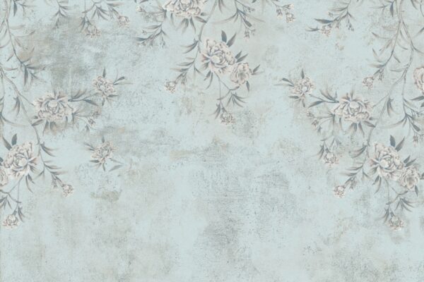 Papier peint Fleurs en bleu