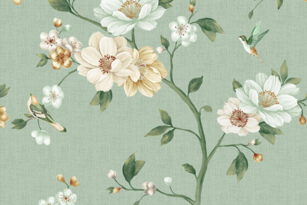 Papier peint Brindille en fleurs