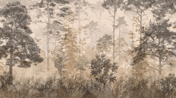 Papier peint Forêt en marron