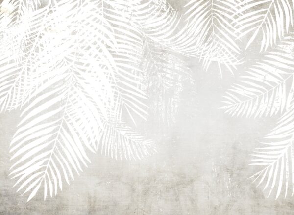 Papier peint Feuilles de palmier blanches