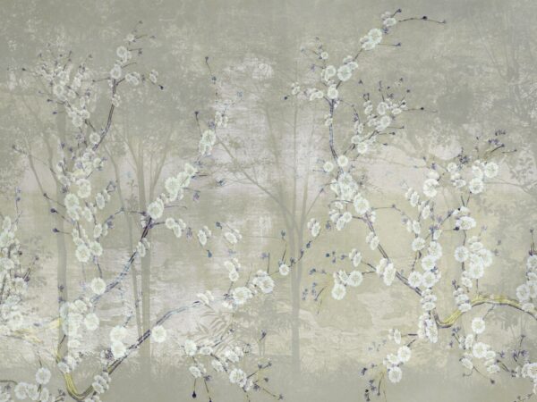 Papier peint Petites fleurs blanches