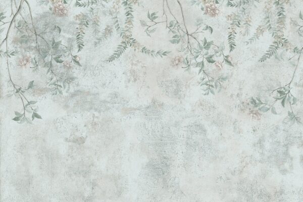 Papier peint Petites feuilles vertes