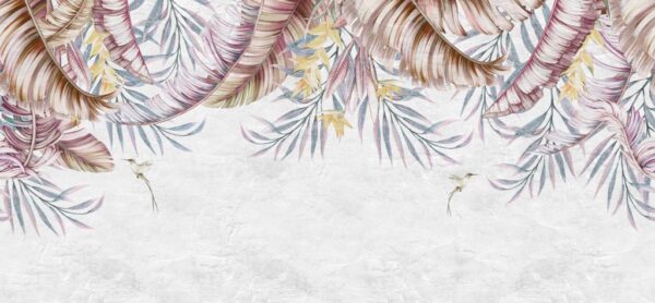 Papier peint Feuilles peintes