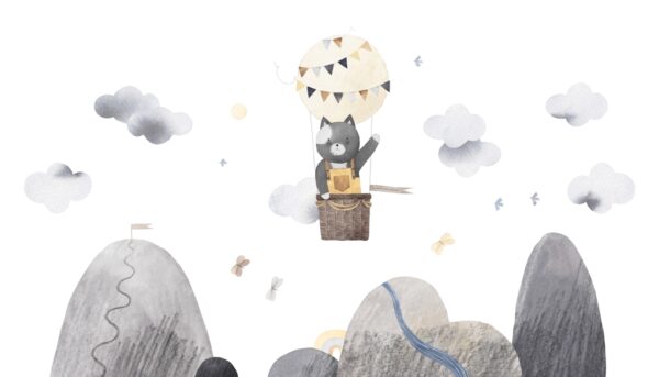 Papier peint Ours en peluche dans un ballon