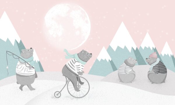 Papier peint Ours en peluche en vacances