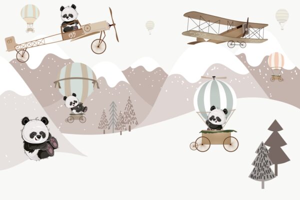 Papier peint Ours en peluche dans la neige pour les enfants